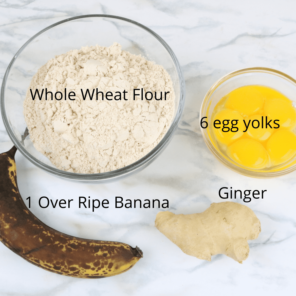 Ingredients banana ginger