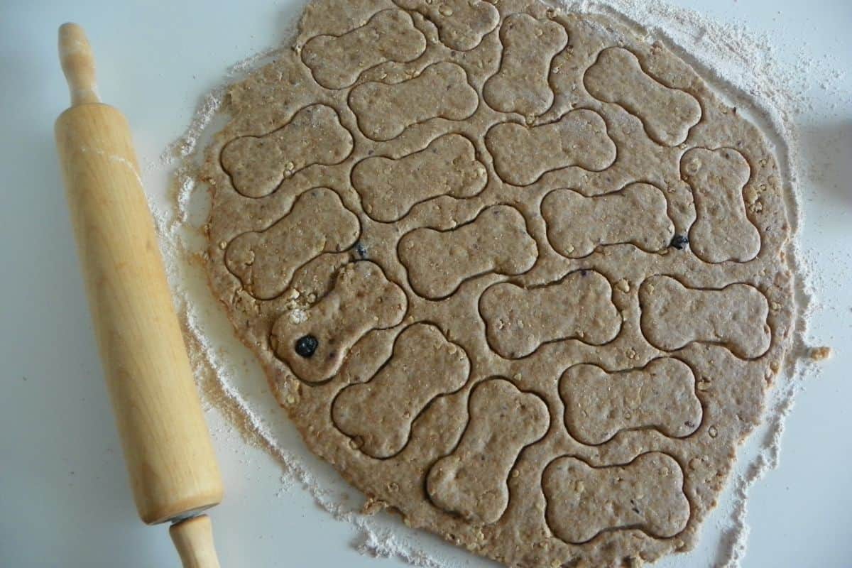 cookie cutter blueberry granola dog treats